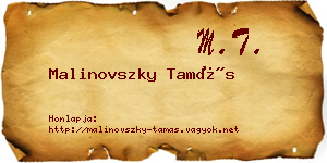 Malinovszky Tamás névjegykártya