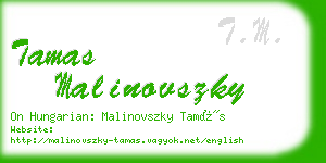 tamas malinovszky business card